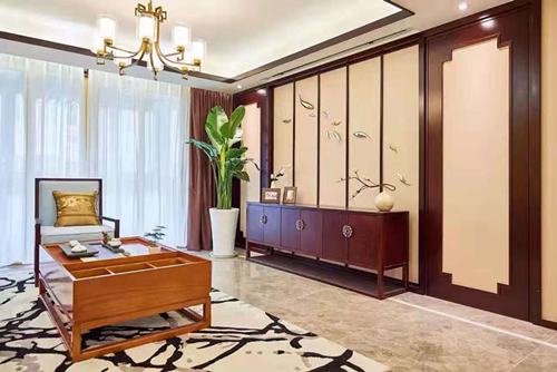 涼山彝族自治州濱河路菜市場(chǎng)新中式風(fēng)格四居室裝修案例