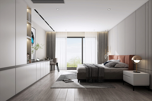 海口市保利中央海岸現(xiàn)代風(fēng)格三居室裝修案例