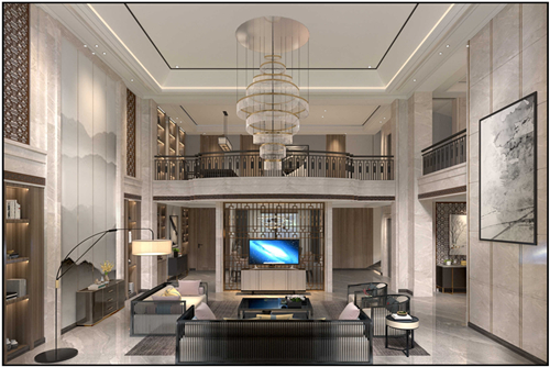 淮安市奧體國際星城新中式風(fēng)格別墅裝修案例