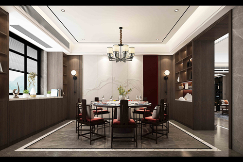 茂名市荔晶新城新中式風(fēng)格別墅裝修案例