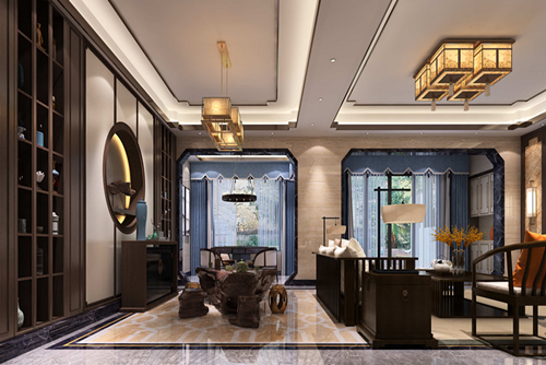 佛山市旭輝雅居樂清樾新中式風(fēng)格別墅裝修案例