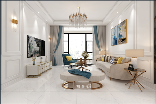 佛山市復地公園和光新中式風格三居室裝修案例