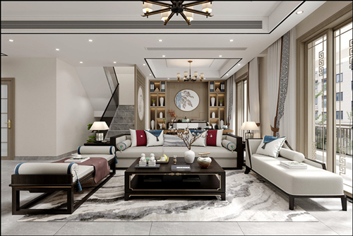佛山市峰睿公館新中式風(fēng)格別墅裝修案例