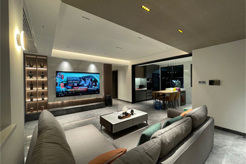 中山市華發(fā)觀山水別墅輕奢風格三居室裝修案例