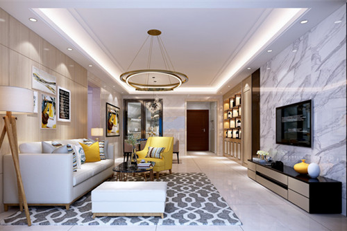 中山市幸福灣花園現(xiàn)代簡約風格四居室裝修案例