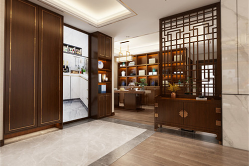 中山市東桂園二期新中式風(fēng)格五居室裝修案例