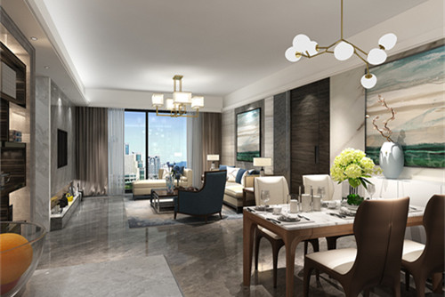 中山市雅居樂萬象郡2期現(xiàn)代簡約風格三居室裝修案例