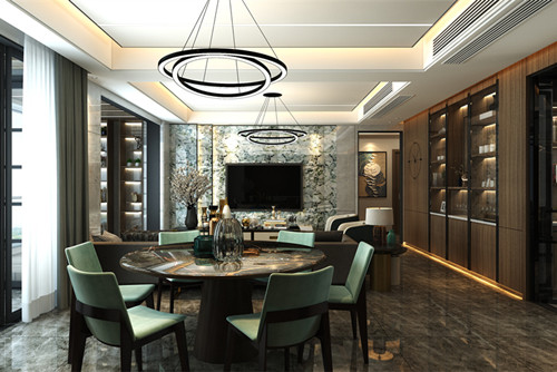 中山市華發(fā)觀山水別墅現(xiàn)代簡約風格四居室裝修案例