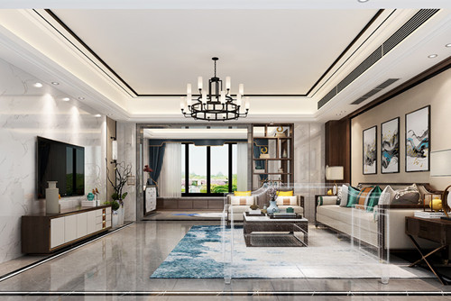 汕頭市譽(yù)海岸雅園新中式風(fēng)格四居室裝修案例
