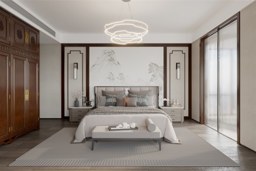 廣州市保利天悅新中式風(fēng)格四居室裝修案例