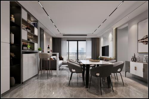 陽(yáng)江市京源上景現(xiàn)代簡(jiǎn)約風(fēng)格三居室裝修案例