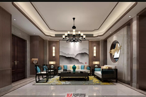 合肥市佳源新安印象新中式風(fēng)格別墅裝修案例